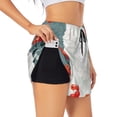 thumbnail image 1 of Balery Cockatoo Red Berries Pantalones cortos deportivos para mujer con forro y dos bolsillos, elásticos, para entrenamiento, gimnasio, yoga-Large, 1 of 7