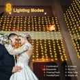 thumbnail image 6 of 6M/3M Solar LED Curtain Lights 8 Lighting Modes Outdoor String Lights Wedding Party Gazebo Garden Decoration Christmas Lighting (Multicolor,Solar-6Mx3M-600LEDs), 6 of 7