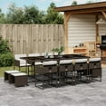 thumbnail image 1 of vidaXL 13 Piece Garden Dining Set with Cushions Brown Poly Rattan, 1 of 5