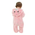 thumbnail image 5 of Meresysid Newborn Boys Girls Cute Romper Long Sleeve Hooded Jumpsuit Cute Flannel Clothes Pink, 5 of 9
