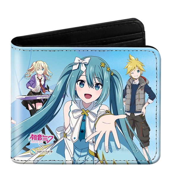 Tonnylam Cartera corta de piel sintética (PU) con diseño de dibujos animados de Hatsune Miku