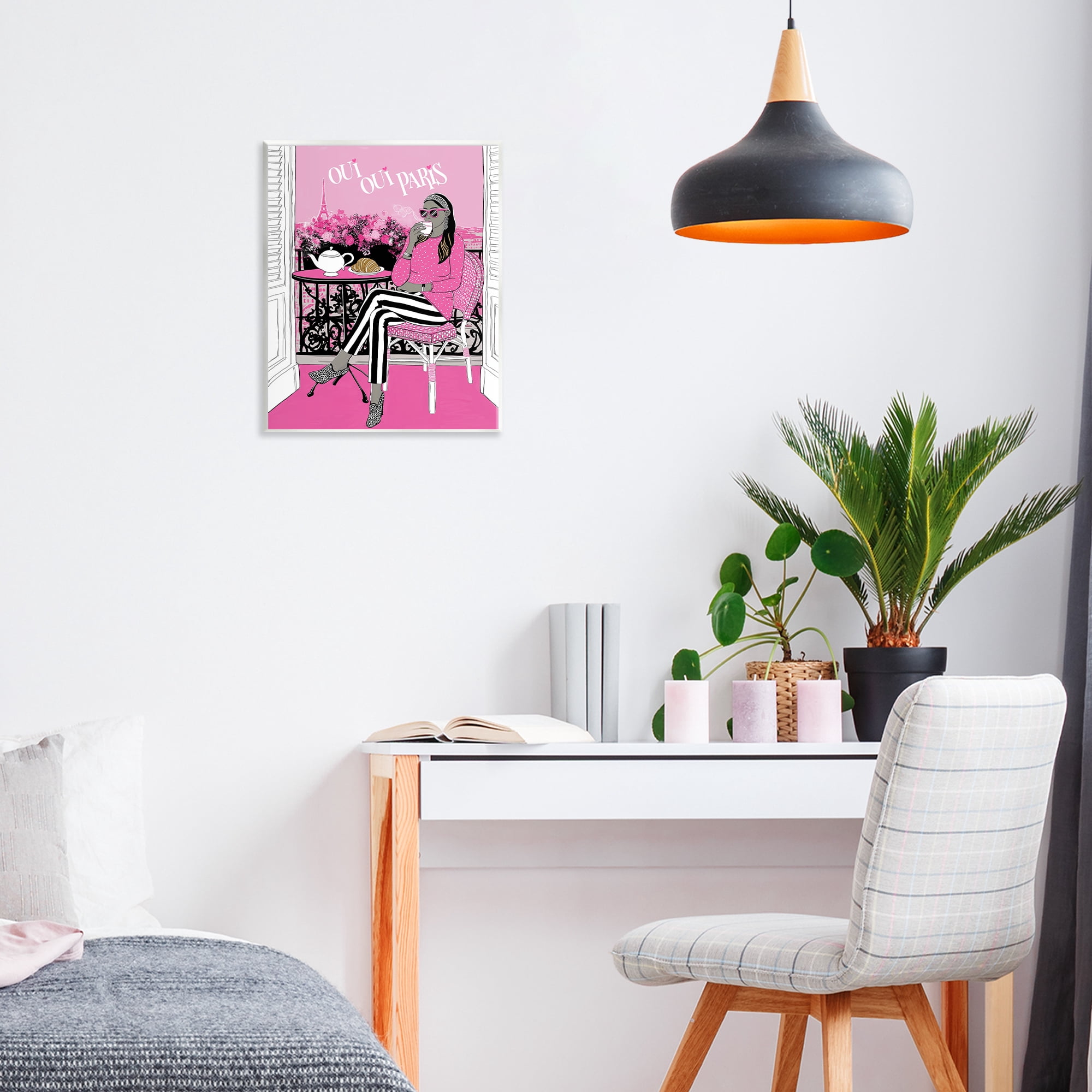 Stupell Industries Oui Oui Parisian Cafe Morning Wall Plaque Art, design by Jess Stempel