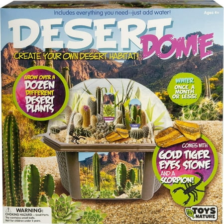 Toys By Nature: Desert Dome - DIY Biosphere Terrarium Starter Kit, Grow & Cultivate An Indoor Mini Garden, Cacti & Succulent Plants, Adults-Kids 4+