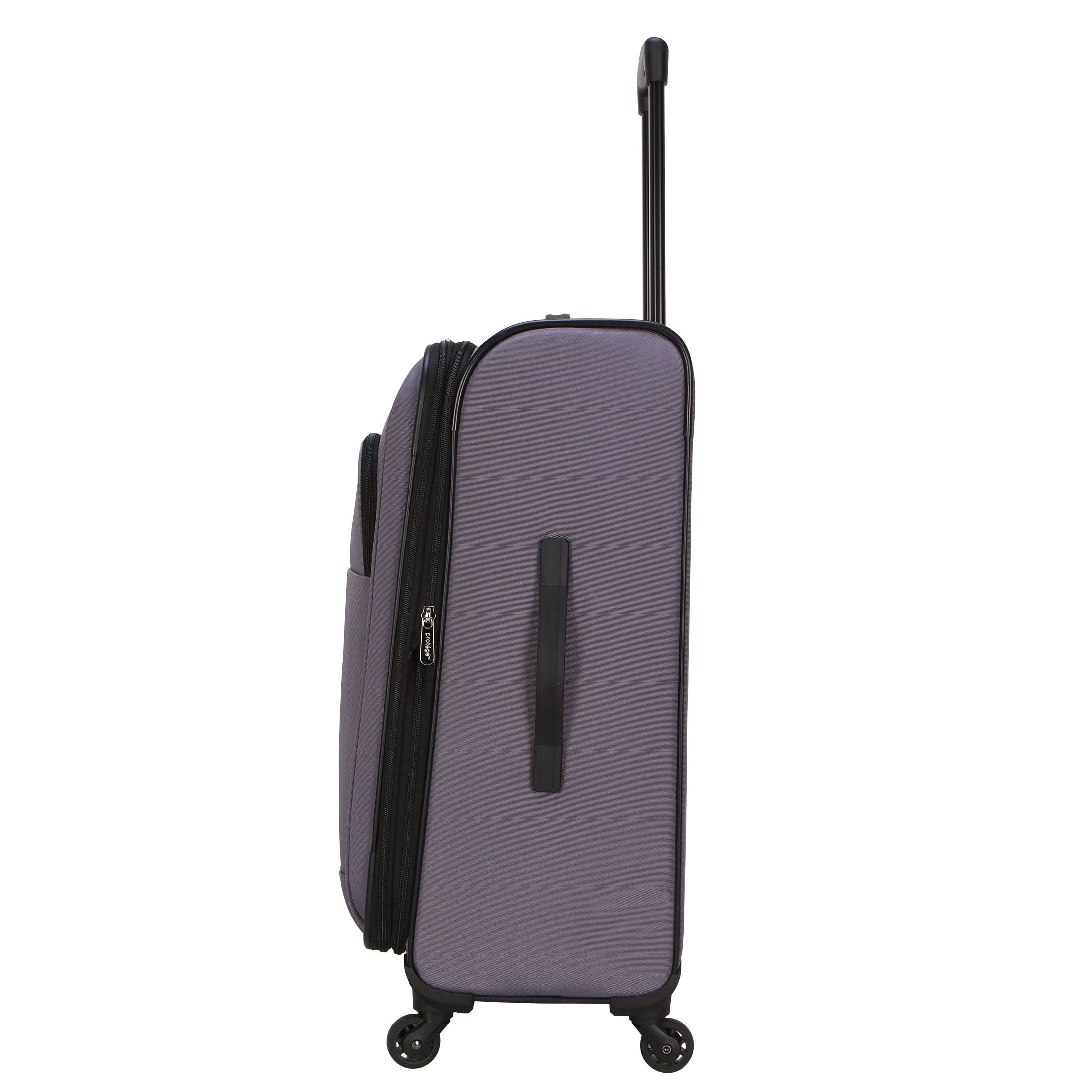 Protege 7 Piece Softside Polyester Luggage Set With 360 Spinner Wheels and Divider Pockets, Includes 28-inch and 24-inch Checked Bags, 20-inch Carry-on Bag, 2 Medium and 2 Large Packing Cubes, Gray