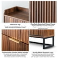 thumbnail image 4 of Ktaxon Fluted Shoe Cabinet for Entryway with 2 Flip Drawers 30 Pairs, Hidden Shoes Storage Cabinet Mid - Century Modern, Walnut, 4 of 8