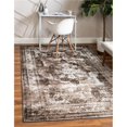 thumbnail image 1 of Unique Loom 3134095 9 x 12 ft. Salle Garnier Sofia Rectangular Rug, Dark Brown, 1 of 10