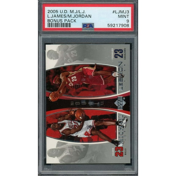 LeBron James Michael Jordan 2005 Upper Deck Bonus Pack Card #LJMJ3 PSA 9 MINT