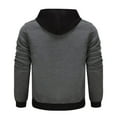thumbnail image 4 of Men's Color Block Hoodie Pullover Winter Warm Comfortable Thread Drawstring Casual Streetwear Sweatshirt, 4 of 8