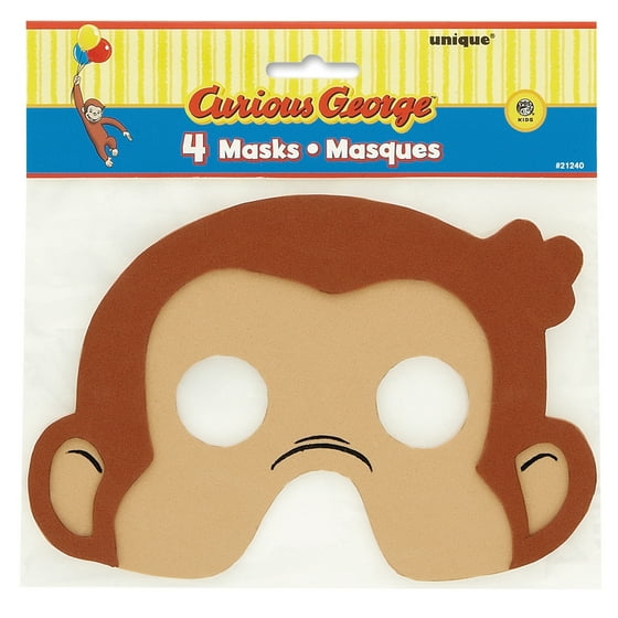 Foam Curious George Masks 4ct Com