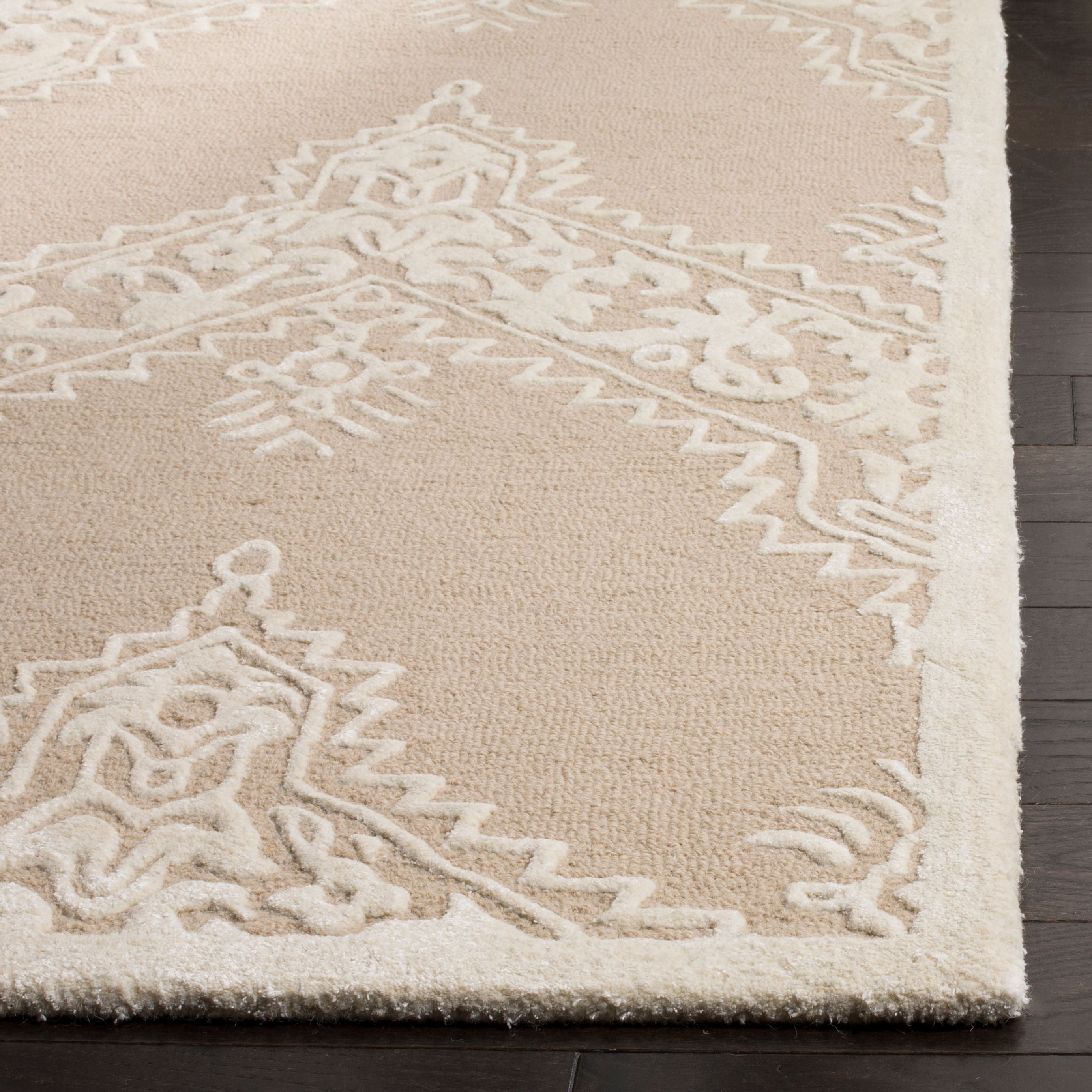 SAFAVIEH Manchester Naomh Medallion Striped Area Rug, Beige/Ivory, 8' x 10'