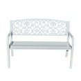 thumbnail image 3 of Metal Garden Bench 50" L White Lattice Design, 3 of 4