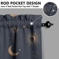 thumbnail image 5 of Kitchen Curtains 36 Inch Short - 3 Panel Set, Gothic Celestial Sun and Moon Print, Mystical Starry Night Astrology Aesthetic, Rod Pocket Window Curtain, Easy Wash, 5 of 6