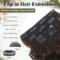 thumbnail image 2 of Clip in Hair Extensions, 4 count 20 inch Curly Hair Extensions Short Soft  Hairpiece Lace Weft Curly Wave Clip Ins Extensions Invisible for Women,Dark  Brown, 2 of 6