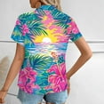 thumbnail image 3 of HaoXianJian Hawaiian Shirt Plus Size Women Spring Tops for Women Going Out Tops Soft Cool Summer Shirts Floral Tropics Print V Neck T-Shirt Button Up Tops Short Sleeve Blouse Graphic Tees Shirts, 3 of 7