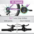 thumbnail image 2 of Ecarpat 24 inch Mountain Bike, 21 Speed Commuter City Bicycle with Disc Brake, Front Suspension and Carbon Steel Frame, MTB Bike for Women, Purple, 2 of 18