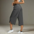 thumbnail image 5 of Women's Casual Solid Color Drawstring Sports Capri Pants, 5 of 6