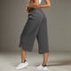 thumbnail image 5 of Pantalones capri deportivos casuales de color liso con cordón para mujer, cintura elástica, para verano, 5 of 6