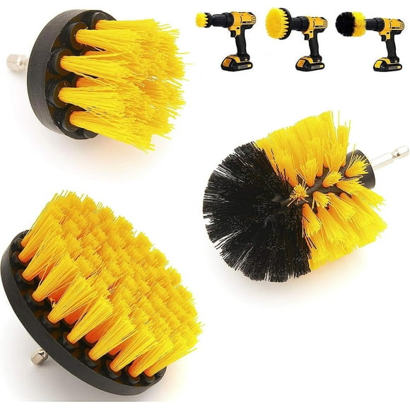 Accesorio de cepillo para taladro, cepillo eléctrico para fregar superficies de baño, eje de cambio rápido que garantiza un uso sin complicaciones, kit de limpieza multifuncional de 3 piezas con