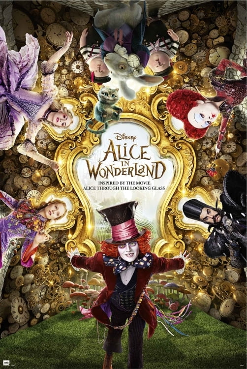 Alice in Wonderland Movie Poster 24x36 Inch Wall Art Print Johnny Depp 