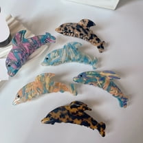 Eosunjian Women Hair Gripper Dolphin Shape Hair Claw Anti-slip Strong Claw Cross Teeth Hair Fixing Decoration Hair Clip Hair Accessory