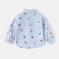 thumbnail image 6 of felwors Toddlers Baby Boys Lapel Long Sleeves Cotton Button Down Lapel Shirts Girls T-Shirts Kids Tops Graphic Car Print Tee (Blue,1-2 Years), 6 of 7