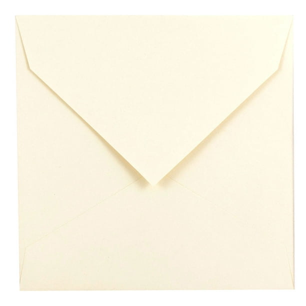 JAM 7.5 x 7.5 Square Invitation Envelopes with Euro Flap, Natural White ...