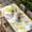 Yellow, variant on Yellow Watercolor Floral Table Cloths for 4 Foot Rectangle Tables, Spring Flower Abstract Art Patio Waterproof Elastic Fitted Tablecloths, Washable Rectangular Table Cover for Camping