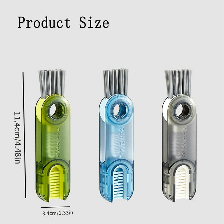 3 In 1 Tiny Bottle Cup Lid Detail Brush Straw Cleaner Tools,  Multi-functional Crevice Cleaning Brush