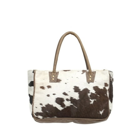- Genuine Hair-On Cowhide Leather Handle Handbag