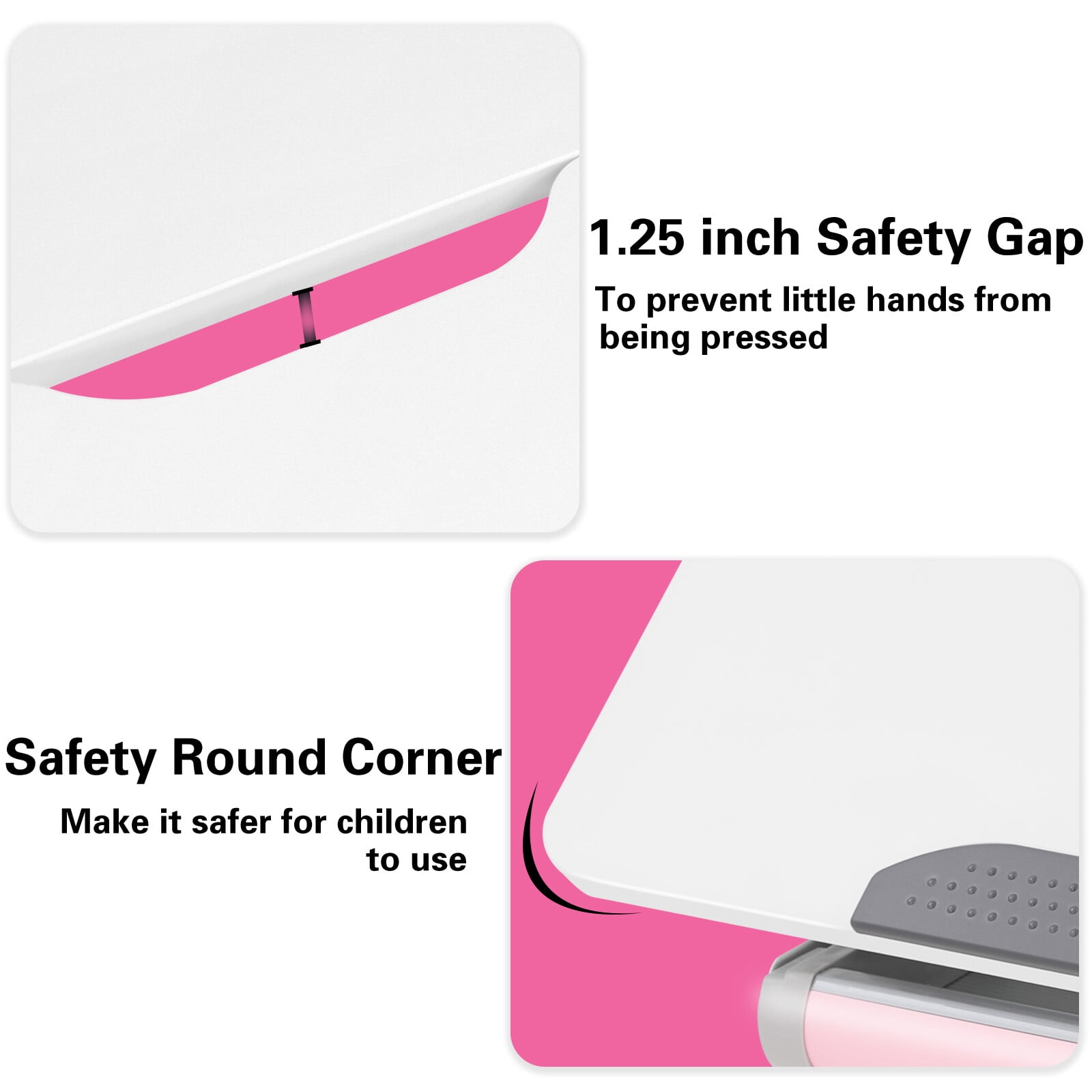 Adjustable Height Ergonomic Kids Study Desk & Chair Set Children Students Drafting Table Home School with Shelf,Drawer(Pink)
