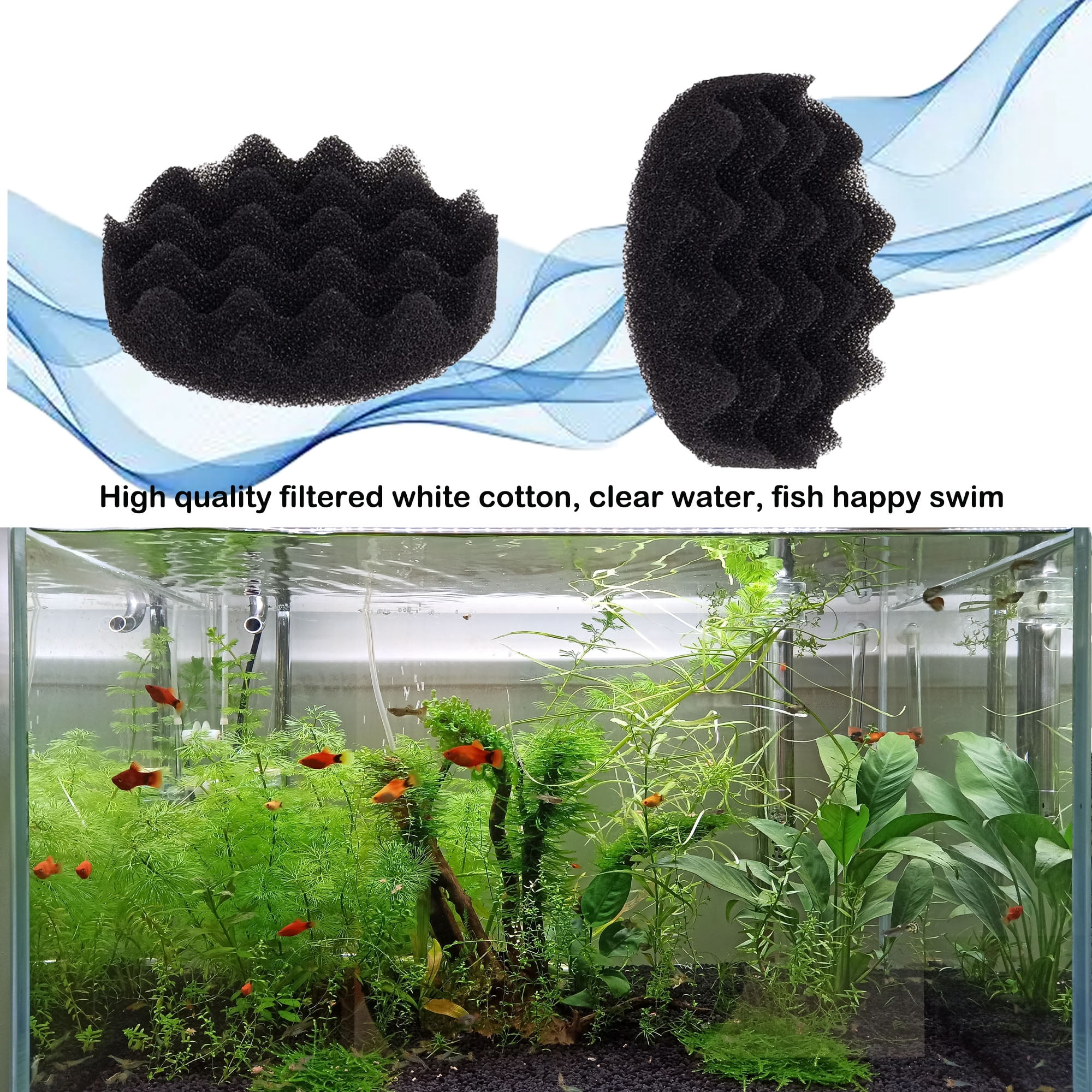 Genligt FX5 Bio-Foam Filter Pads Compatible with Fluval FX4 / FX6 Replacement Aquarium Sponge, 9 Pack