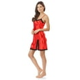 thumbnail image 3 of Ashford & Brooks Women's 2 Piece Satin Robe and Nightie Set - Leopard/Red - Large, 3 of 4