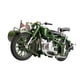 thumbnail image 4 of Modelo de motocicleta a escala 1:10, triciclo con sidecar de fundición a presión coleccionable. Verde, 4 of 8