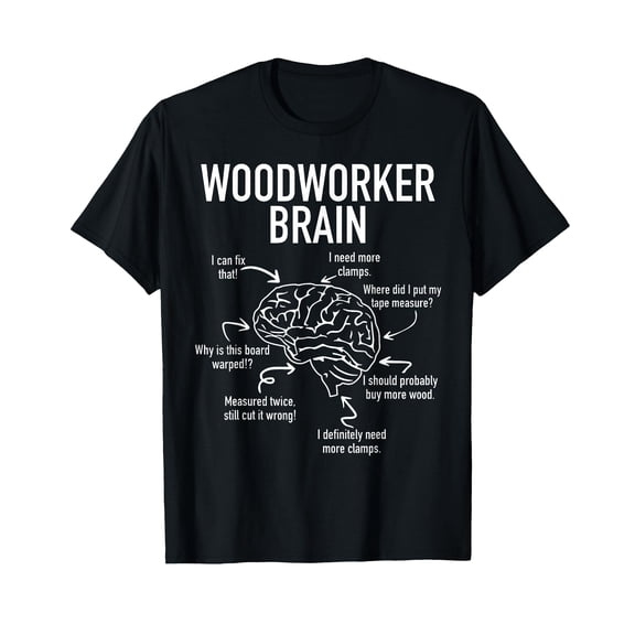Woodworker Brain Funny Woodworking Humor Design T-Shirt