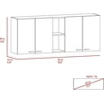 thumbnail image 3 of Tuhome Portofino 150 Wall Cabinet, Double Door, Two External Shelves, Two Interior Shelves -Black, 3 of 8
