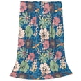 thumbnail image 2 of Fuzoiu Colorful Flowers Print Ultra-Soft Micro Fleece Blanket,All Seasons Flannel Throw, Lightweight Blanket for Bed, Sofa, Couch, Movie Night, Camping, and Travel-60"x50", 2 of 7