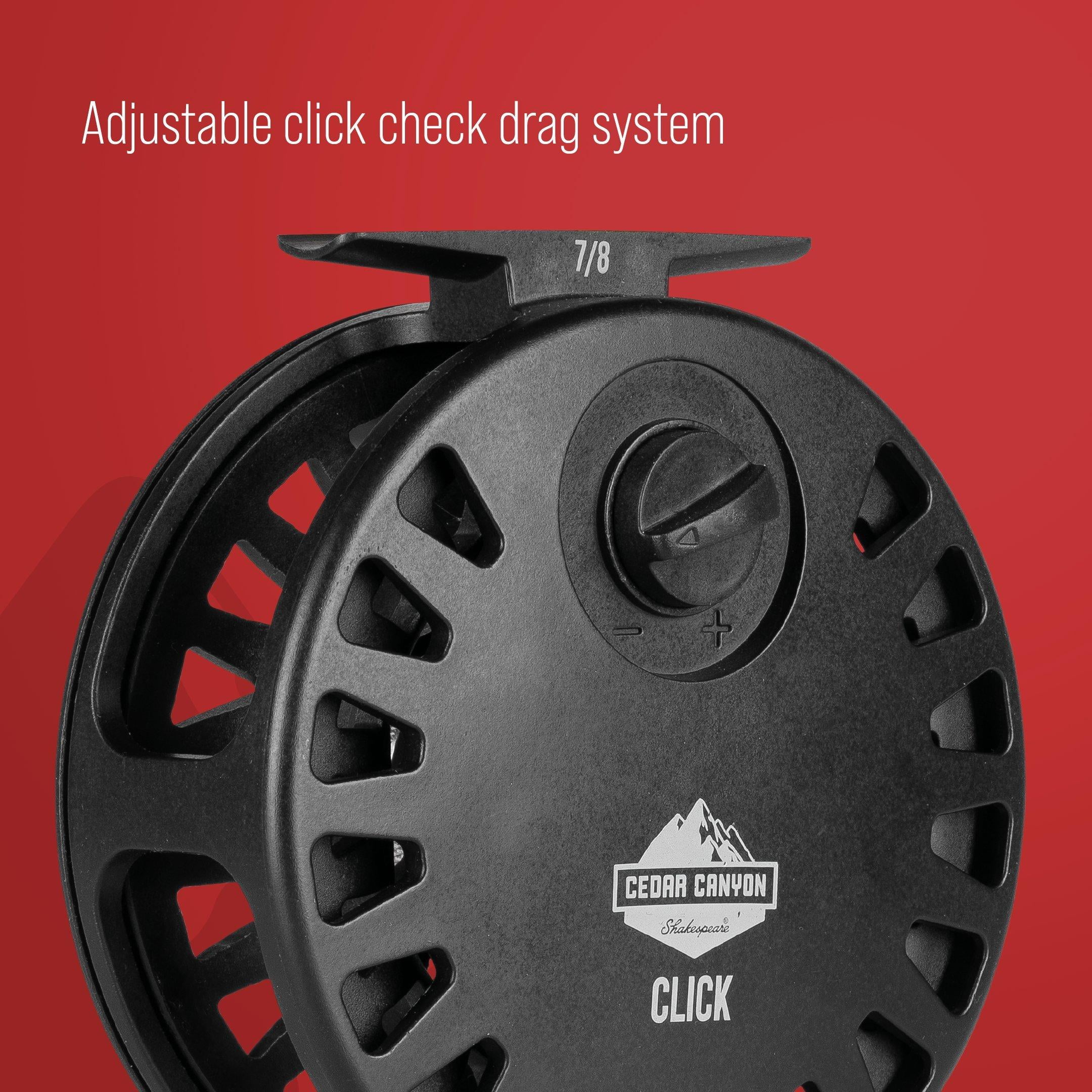 Shakespeare Cedar Canyon Click Fly Reel, Size 7/8, Click Check Fly Fishing Reel