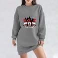 thumbnail image 2 of Pisexur Robes Joyeux Noël pour Femmes Imprimé Xmas Tendance Col Rond Robe Sweat Décontractée Vacances Manches Longues Robe de Soirée Mini Robe, 2 of 4