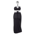 thumbnail image 6 of Seyurigaoka Women Summer Cross Halter Bandage Dress Ring Buckle Sleeveless Sexy See Through Side Slit Party Night Clubwear Clothing, 6 of 8