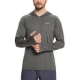 thumbnail image 6 of BALEAF Men's Sun Protection Hoodie Shirt UPF 50+ Long Sleeve UV SPF T-Shirts Rash Guard Fishing Swimming Lightweight Deep Gray XL, 6 of 6
