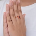 thumbnail image 2 of Red Garnet Solid Pure Copper Ring – Minimalist Oval Gemstone Statement Ring, Handmade Jewelry, 2 of 2
