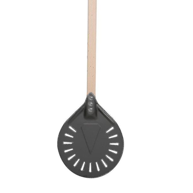 Pala para pelar Pizza, herramienta redonda corta para Pizza, mango de madera antideslizante, perforado, 9 pulgadas
