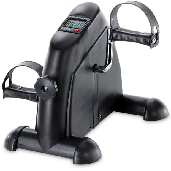 Pedal Exercise Mini Cycle Bike Great for Home or Office Workout - Tone and Strengthen Legs or Arms - Digital Display for RPMs, Calories, Time, Speed, Distance - Under Desk for Legs -Tabletop for Arms