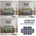 thumbnail image 5 of TSOVTHRID Yellow Blue Dot Print Loveseat Sofa Slipcover for 2 Seat Couch Sofa 6-Piece Sofa Cover with Pockets Stretch Furniture Protector for Pets, 5 of 7
