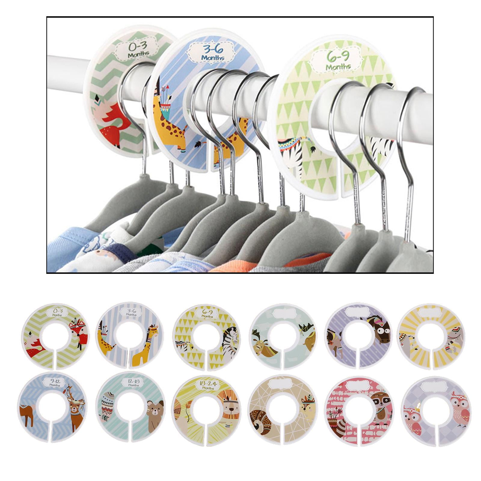 Clothes Hanger Rack Size Dividers Round Clothes Size Tags Rings