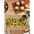 thumbnail image 2 of Watercolor Sunflower Country Stars Placemats Set of 4,Wipeable Washable Table Mats for Dining Tables,Farm Vintage Wood Board Place Mats for Kitchen Event Party Tabletop Decor, 2 of 7