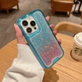 thumbnail image 5 of Case for iPhone 16, Glitter Cute Sparkle Case Hybrid Dual-Colors Gradient Women Girls Protective Phone Case Cover for iPhone 16, Bling Slim Shockproof Protection Cover, Blue/Lightpurple, 5 of 13