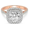 thumbnail image 3 of 5 Carat IGI Certified Radiant Shape Lab Grown Diamond Engagement Ring | 14K Rose Gold |Arya Double Halo Diamond Ring | FG-VS1-VS2 Quality Friendly Diamonds, 3 of 4