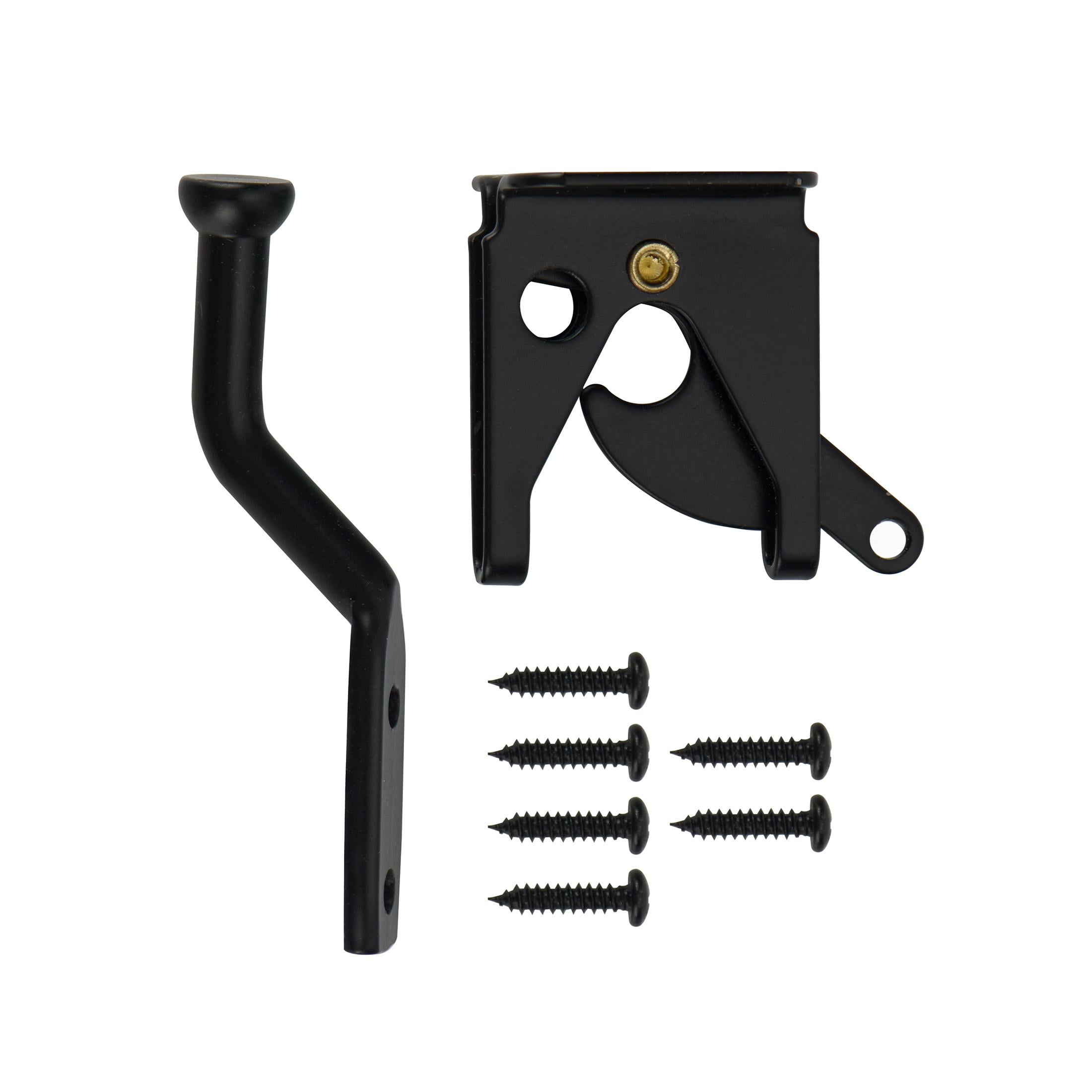 (2 pack) Hyper Tough Self Locking, Heavy Duty Steel Gate Latch, Black