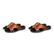thumbnail image 4 of Guardurnaity Zapatillas de cuero Zapatos casuales Diapositivas Sandalias planas suaves Moda Cómodo Antideslizante Al aire libre Playa Casa Caminar Marrón treinta y nueve 2piezas, 4 of 6